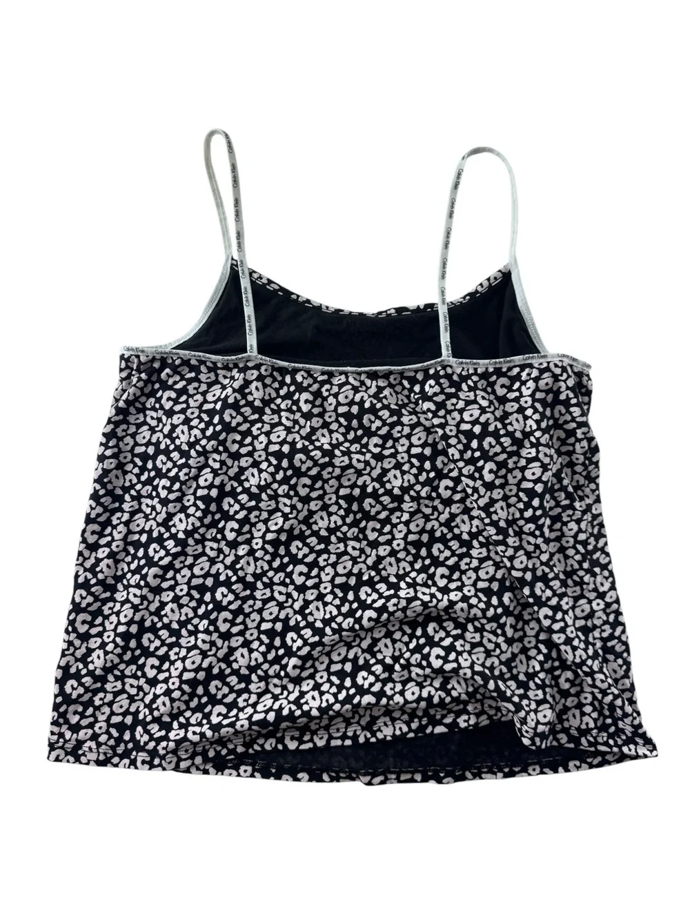 Calvin Klein Black & White Leopard Print Cami Short Pajama Set xl